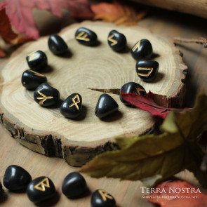 Black tourmaline runes set