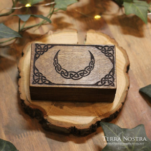 Mini-coffret celtique en bois "Luna" avec croissant de lune