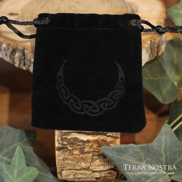 "Luna" black velvet pouch