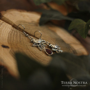 Boucles d'Oreilles "Bewitched" witchy / Gothiques avec pentacle et corbeau