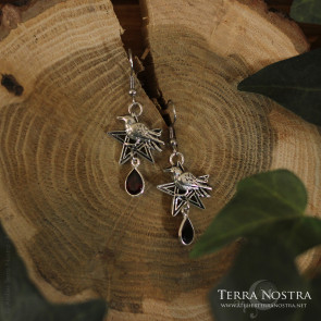 Boucles d'Oreilles "Bewitched" witchy / Gothiques avec pentacle et corbeau