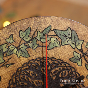 Engraved wooden clock — Tree of Life