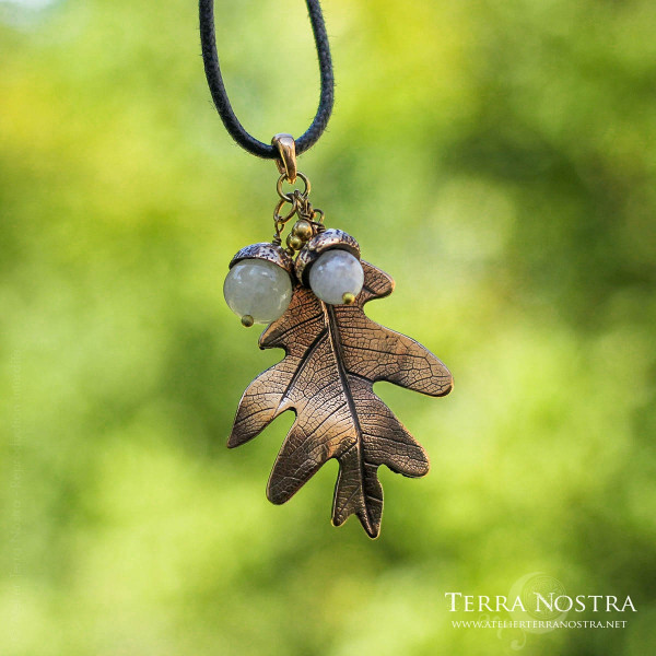Pendentif feuille "Automnal" — Grand format
