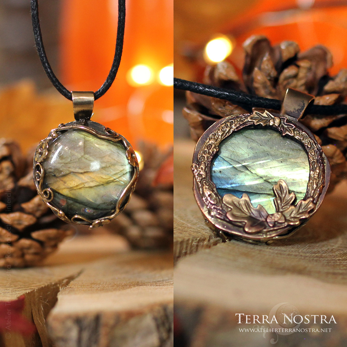 "Aki" Reversible pendant — Labradorite