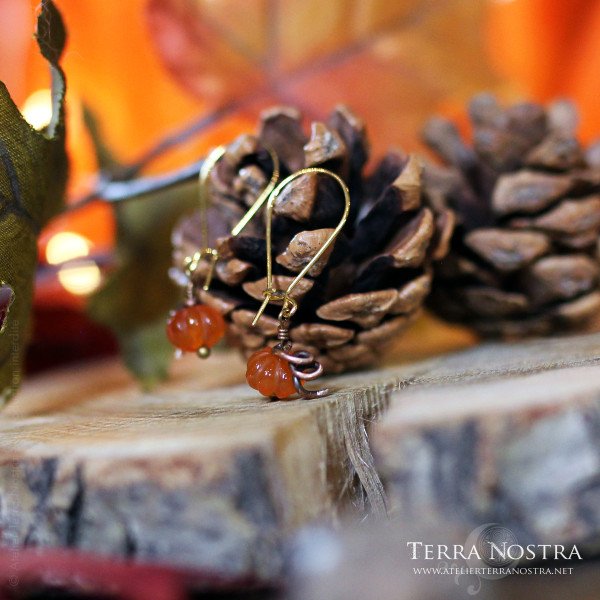 [Précommande] Mini citrouilles d'oreilles "Harvest" en cornaline