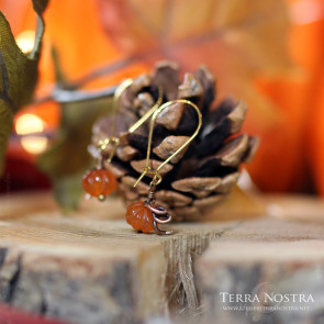 Mini citrouilles d'oreilles "Harvest" en cornaline