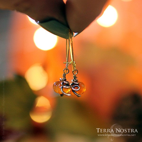 [Précommande] Mini citrouilles d'oreilles "Harvest" en cornaline