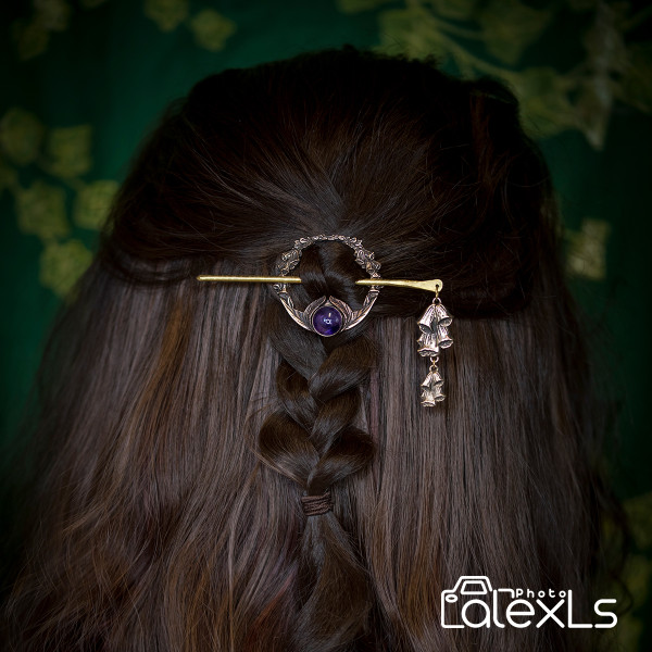 "Elysia" foxglove hair pin / Fibula / Necklace