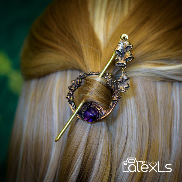 "Elysia" foxglove hair pin / Fibula / Necklace