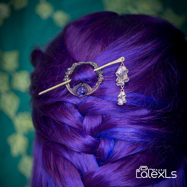 "Elysia" foxglove hair pin / Fibula / Necklace