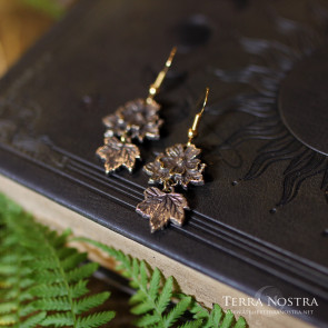 "Malva" mallow bronze earrings — Without stones