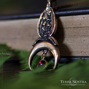 "Emperess" foxglove and moon bronze pendant