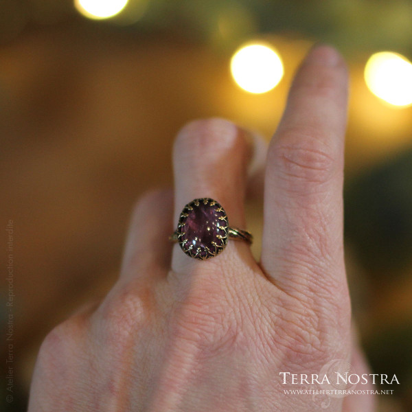 Bague "Mori" — Tourmaline rose T57