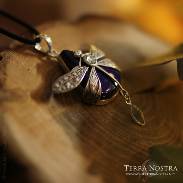 Grand pendentif "Odonata Nila" — Lapis Lazuli