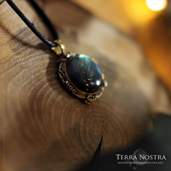 Pendentif "Sol" en labradorite et bronze