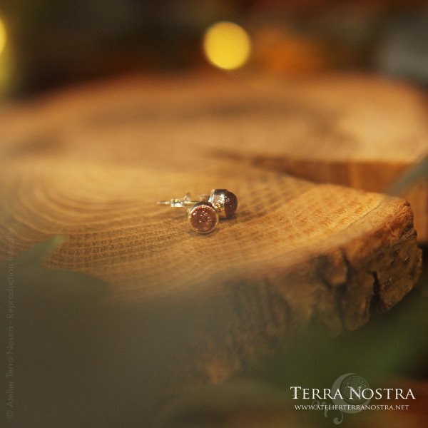 Paire de puces d'oreilles en Tourmaline rose