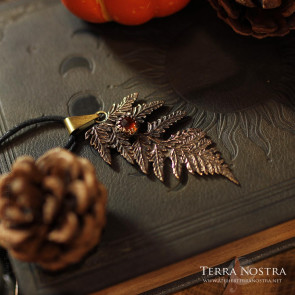 "Alessa" fern pendant with orange kyanite