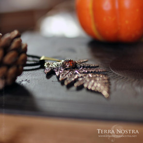 "Alessa" fern pendant with orange kyanite