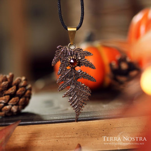 "Alessa" fern pendant with orange kyanite