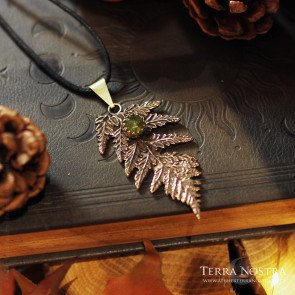 "Alessa" fern pendant with vesuvianite