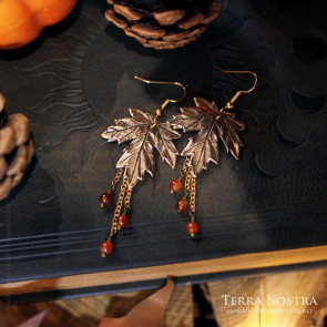 Boucles d'oreilles Erable "Kaede" en bronze