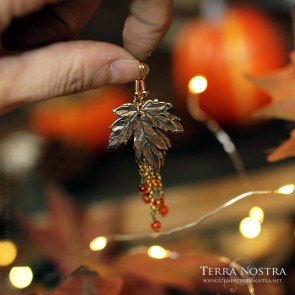 Boucles d'oreilles Erable "Kaede" en bronze