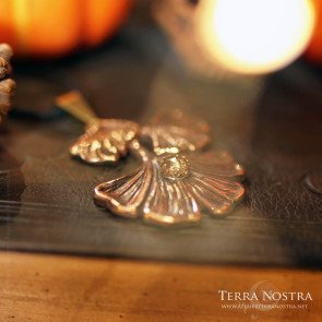 Grand Pendentif Ginkgo "Kino" en citrine