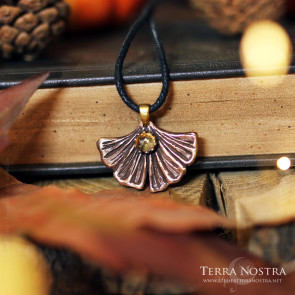 "Kino" small ginkgo pendant with citrine