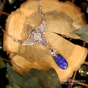 "Wings of Fantasy" Necklace — Lapis lazuli and aquamarine