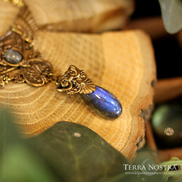 Collier "Wings of Fantasy" doré — labradorite