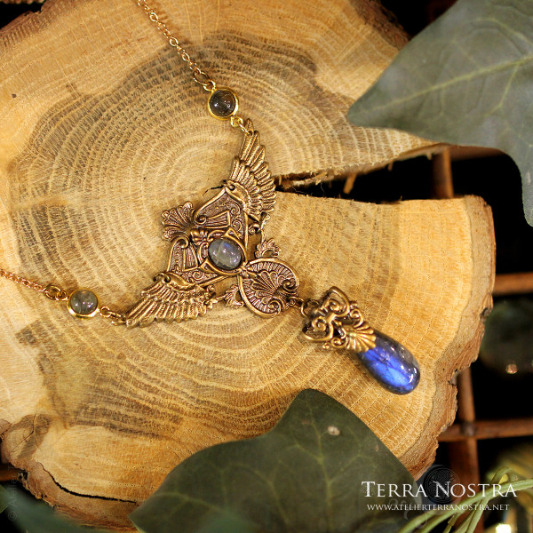 Collier "Wings of Fantasy" doré — labradorite