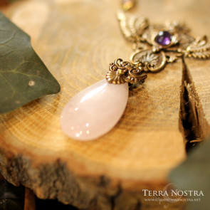 "Wings of Fantasy" Necklace — Amethyst and rose quartz