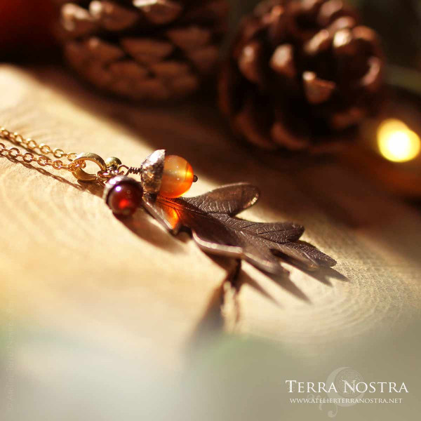 Pendentif feuille "Automnal" — Grand format