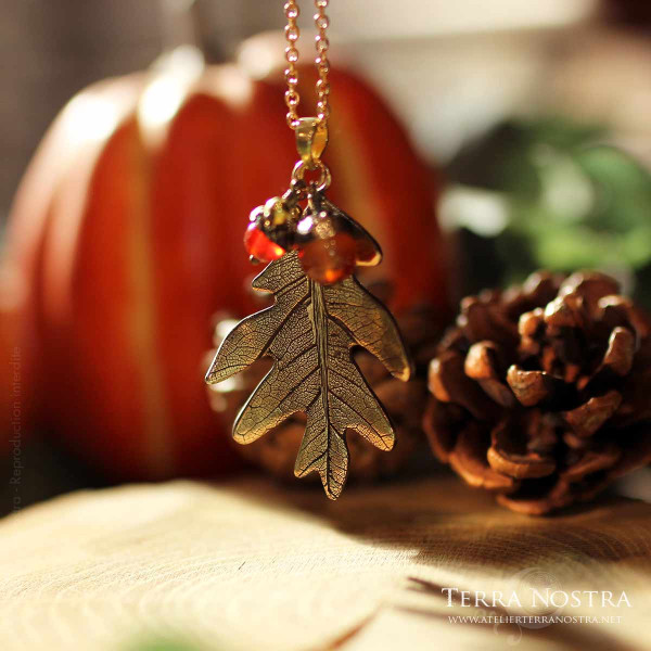 Pendentif feuille "Automnal" — Grand format