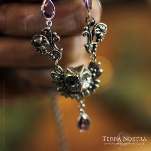 Collier hibou "Louma" en pierres naturelles