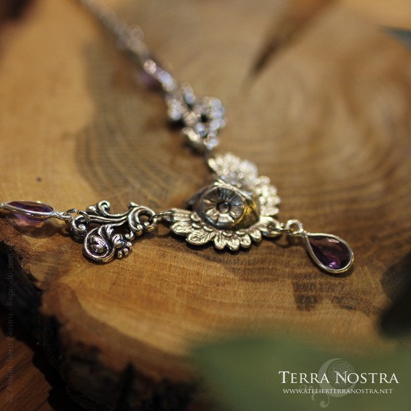 Collier hibou "Louma" en pierres naturelles