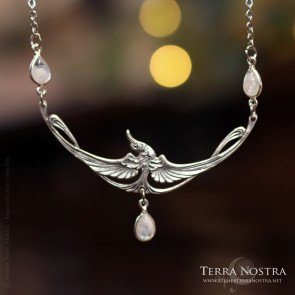 Collier art nouveau "Lyra" en pierres naturelles