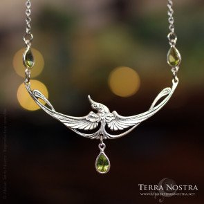 Collier art nouveau "Lyra" en pierres naturelles