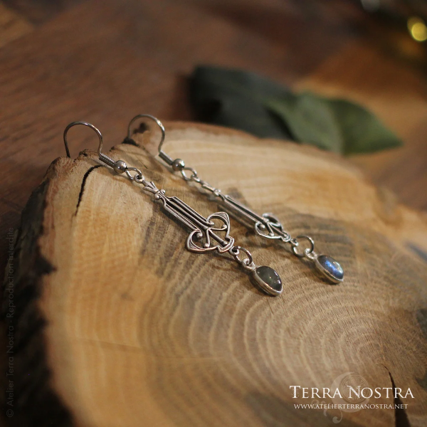 Boucles d'oreilles art nouveau "Rosée du Matin"