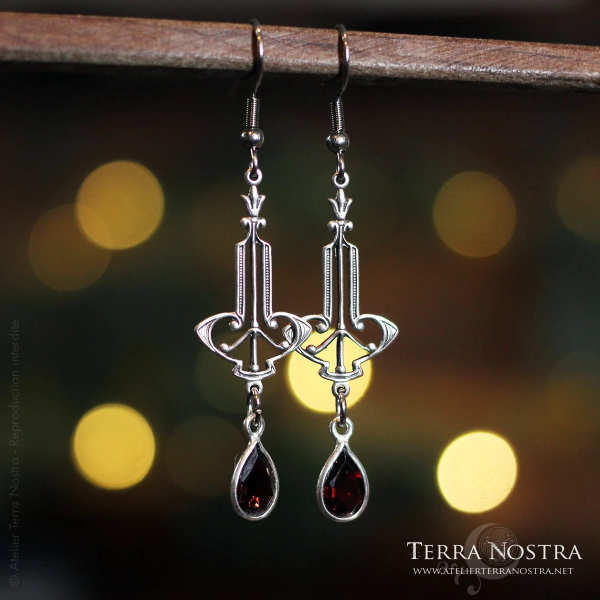Boucles d'oreilles art nouveau "Rosée du Matin"