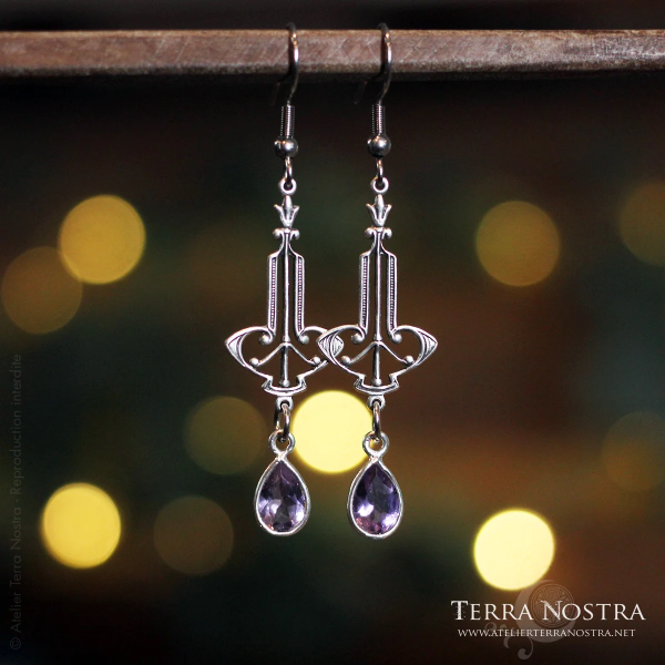 Boucles d'oreilles art nouveau "Rosée du Matin"