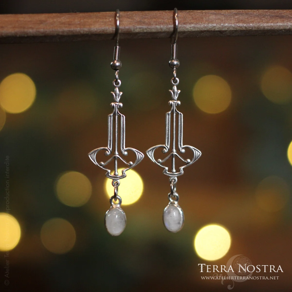 Boucles d'oreilles art nouveau "Rosée du Matin"