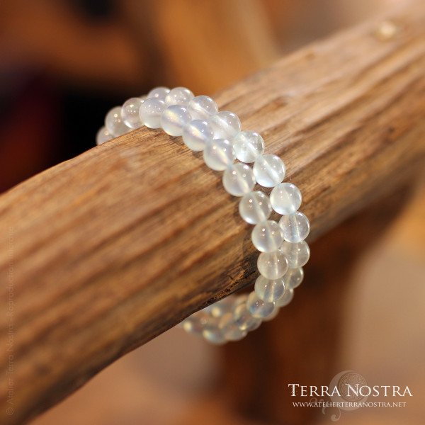 Bracelet boule Aigue Marine 8mm