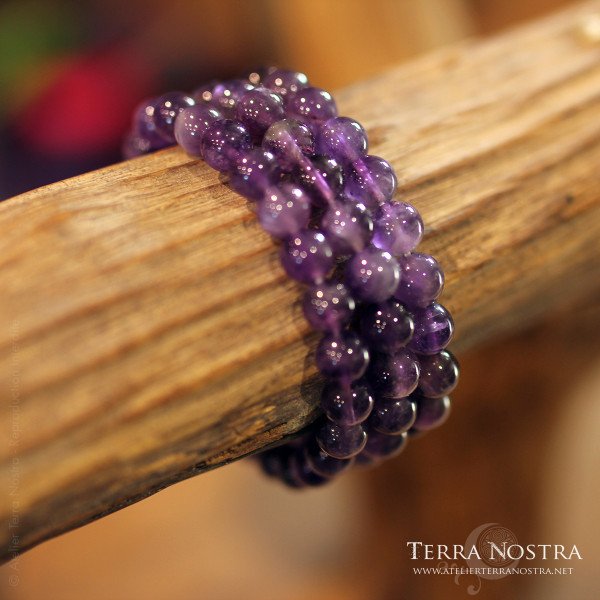Bracelet boule Améthyste 8mm