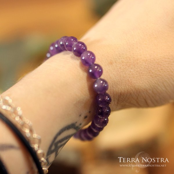 Bracelet boule Améthyste 8mm