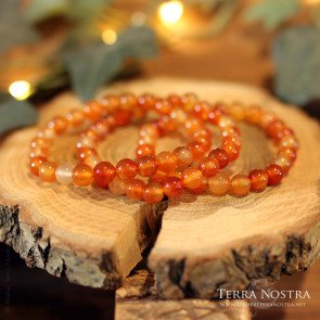 Bracelet boule Cornaline 8mm