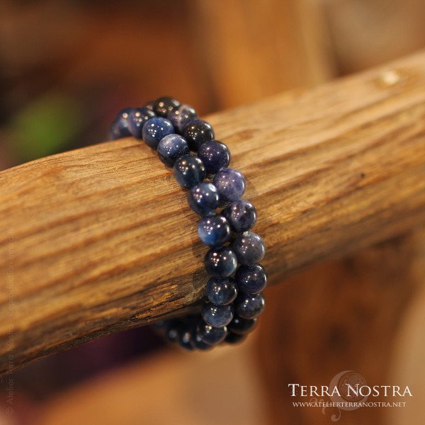 Bracelet boule Cyanite 8mm