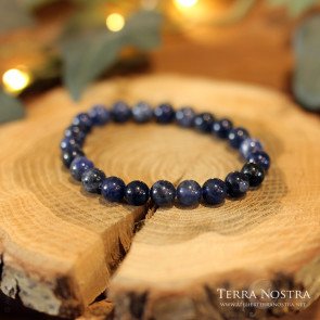 Bracelet boule 8mm Cyanite