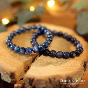 Bracelet boule 8mm Cyanite