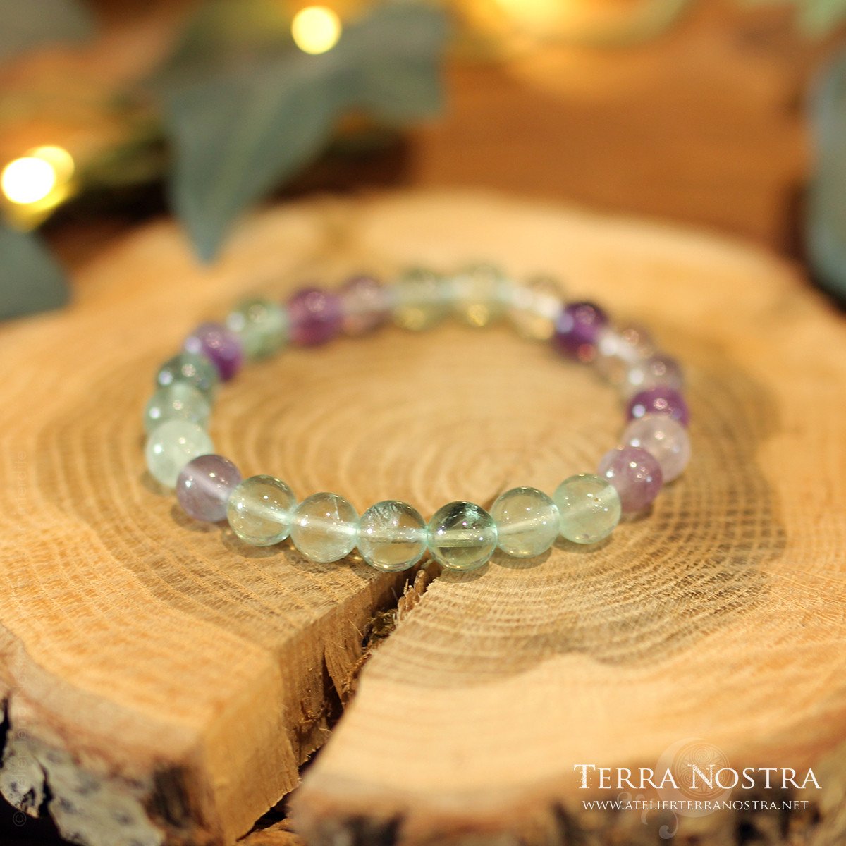 Bracelet boule 8mm Fluorite